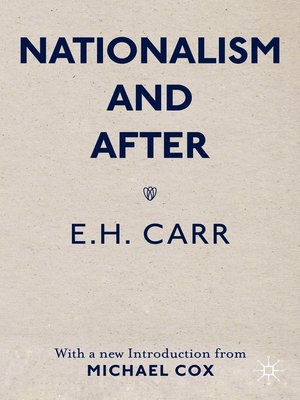 cover image of Nationalism and After